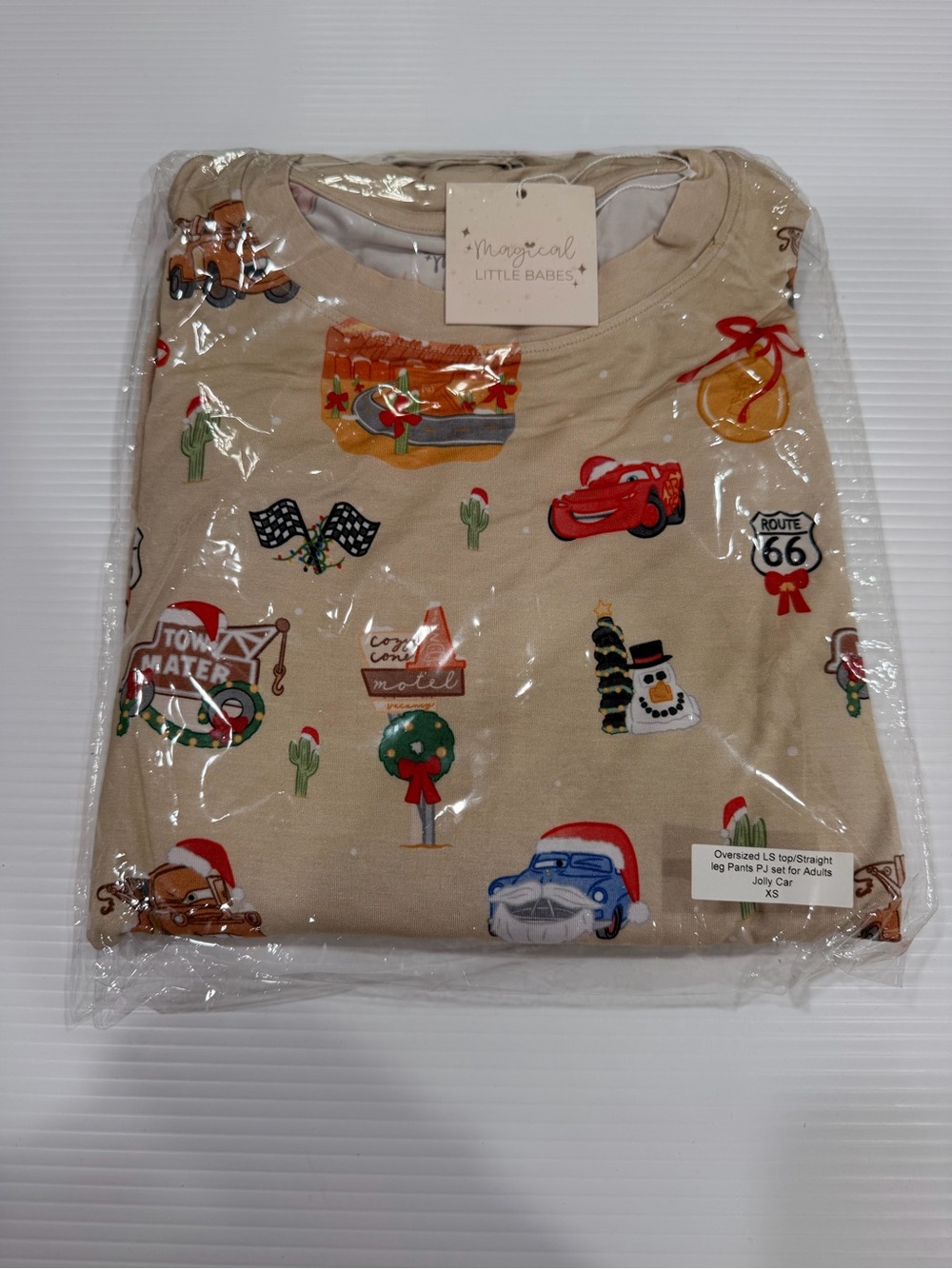 Tan Holiday Cars Long Sleeve Kids Top